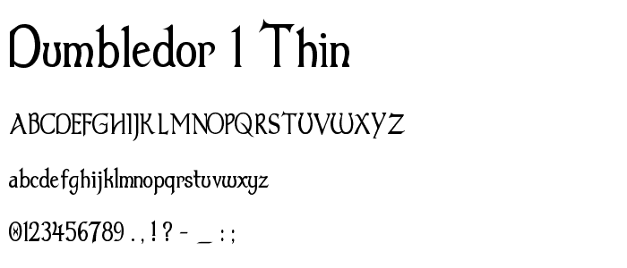 Dumbledor 1 Thin font
